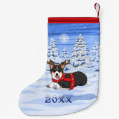 Niedlich Black Corgi Weihnachts-Rentierkostüm Kleiner Weihnachtsstrumpf (Rückseite)