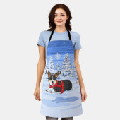 Niedlich Black Corgi Weihnachts-Rentierkostüm Schürze (Getragen)