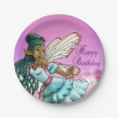 Niedlich Black Fairy Birthday Pappteller (Vorderseite)