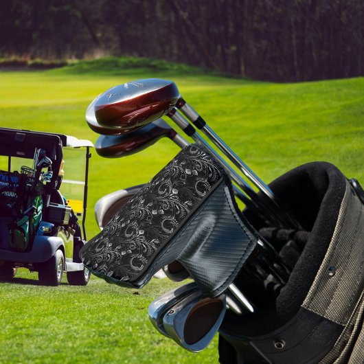 Niedlich Black Floral Paisley Golf Headcover