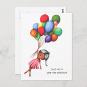 Niedlich Black Girl Balloons Personalisiert Abschi Postkarte (Vorne/Hinten)
