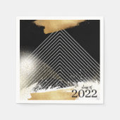 Niedlich Black & Gold Gerahmt Graduation Party Nap Serviette (Vorderseite)