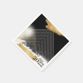 Niedlich Black & Gold Gerahmt Graduation Party Nap Serviette (Ecke)