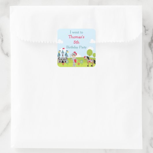 Niedlich Black Hair Knight 'I went to" Quadratischer Aufkleber (Tasche)