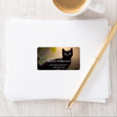 Niedlich Black Kitten AI Foto Style Adressaufkleber (Insitu)