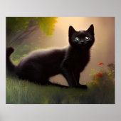 Niedlich Black Kitten AI Foto Style Poster (Vorne)
