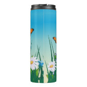 Niedlich Black Kitten and Daisis Art Personalisier Thermosbecher (Rückseite)