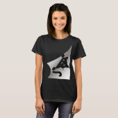 Niedlich Black Kitten Cat Peeking Kitty T-Shirt (Vorne ganz)