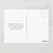 Niedlich Black Kitten Halloween Whimsical Cat Love Postkarte (Rückseite)