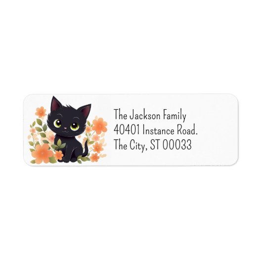 Niedlich Black Kitten Kawaii Chibi (Vorne)