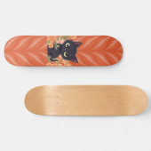 Niedlich Black Kitten Kawaii Skateboard (Horizontal)
