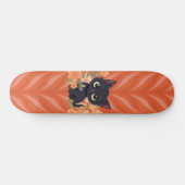 Niedlich Black Kitten Kawaii Skateboard (Horizontal)
