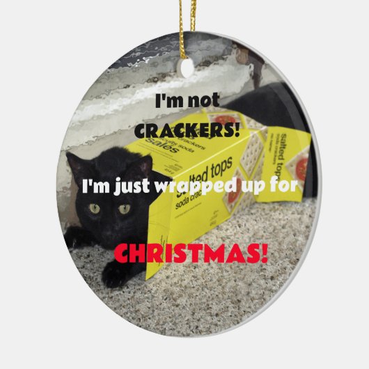 Niedlich Black Kitten Keramik Ornament (Links)