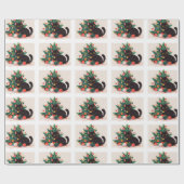 Niedlich Black Kitten Look Guilty - Christmas Geschenkpapier (Flach)