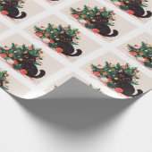 Niedlich Black Kitten Look Guilty - Christmas Geschenkpapier (Ecke)