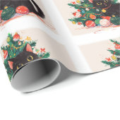 Niedlich Black Kitten Look Guilty - Christmas Geschenkpapier (Rolleneckpunkt)