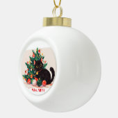 Niedlich Black Kitten Look Guilty - Christmas Keramik Kugel-Ornament (Rechts)