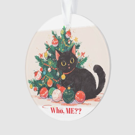 Niedlich Black Kitten Look Guilty - Christmas Ornament (Vorderseite)