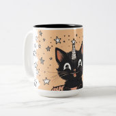 Niedlich Black Kitten Moffee Kaffee Tasse (Vorderseite Links)