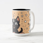 Niedlich Black Kitten Moffee Kaffee Tasse (VorderseiteRechts)
