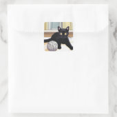 Niedlich Black Kitten Quadratischer Aufkleber (Tasche)