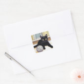 Niedlich Black Kitten Quadratischer Aufkleber (Umschlag)