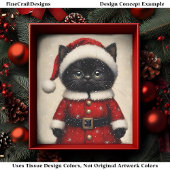 Niedlich Black Kitten Santa Claus Outfit BW1 Decou Seidenpapier