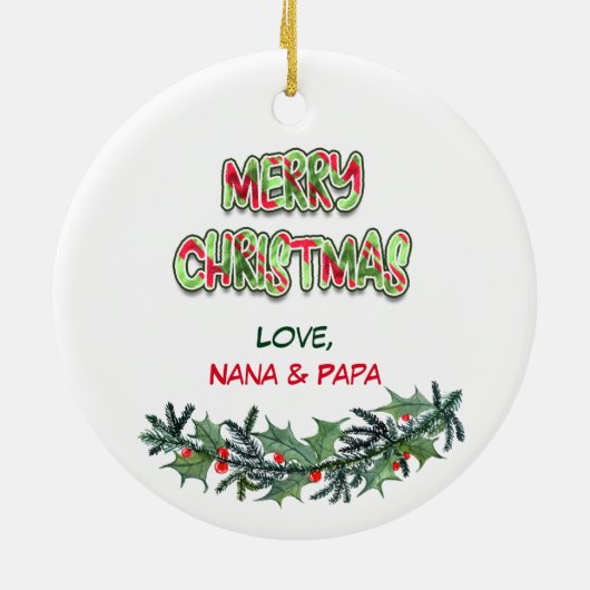 Niedlich Black Kitten Weihnachtskranz Keramik Ornament (Hinten)