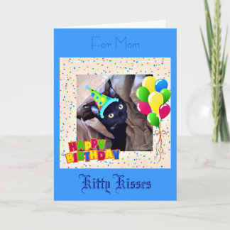 Niedlich Black Kitty Birthday Grußkarte Karte