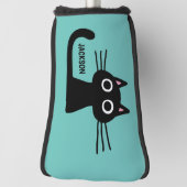 Niedlich Black Kitty Cat | Cool Kitten Personalisi Golf Headcover (Rotieren 90)