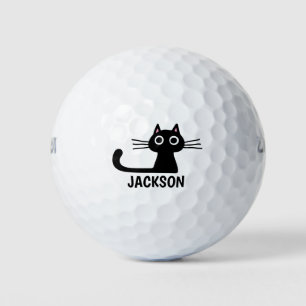 Niedlich Black Kitty Cat   Cool Kitten Personalisi Golfball