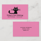 Niedlich Black Kitty Cat | Fun Feline | Quirky Ani Visitenkarte (Vorne/Hinten)