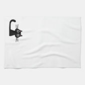 Niedlich Black Kitty Cat | Wide Mit Augen Kitten Geschirrtuch (Horizontal)