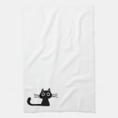 Niedlich Black Kitty Cat | Wide Mit Augen Kitten Geschirrtuch (Vertikal)