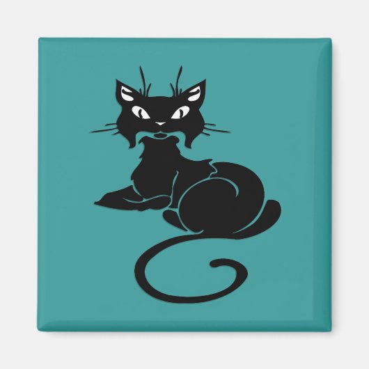 Niedlich Black Kitty Magnet (Vorne)