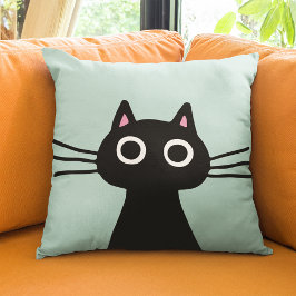 Niedlich Black Kitty | Quirky Cat Lover's Kissen