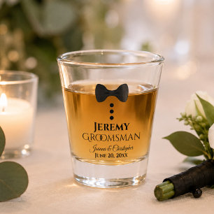 Niedlich Black Krawatte Tuxedo Trauzeuge Hochzeit Schnapsglas