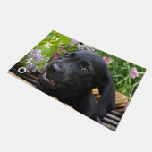 Niedlich Black Labrador Retriever Doppy Puppy Fußmatte (Schrägansicht)