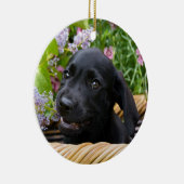 Niedlich Black Labrador Retriever Hund Welpe Foto Keramikornament (Rechts)