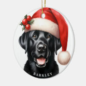 Niedlich Black Labrador Retriever Santa Dog Weihna Keramik Ornament (Links)
