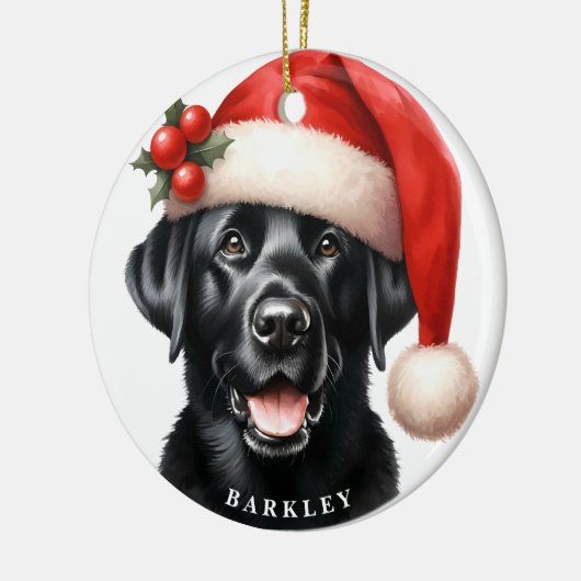 Niedlich Black Labrador Retriever Santa Dog Weihna Keramik Ornament (Links)