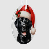 Niedlich Black Labrador Retriever Santa Dog Weihna Ornament (Vorderseite)