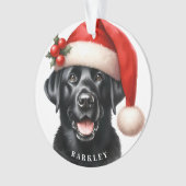 Niedlich Black Labrador Retriever Santa Dog Weihna Ornament (Vorderseite)
