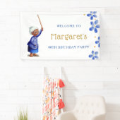 Niedlich Black Lady Floral 80. Geburtstag Banner (Insitu)