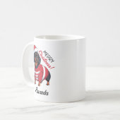 Niedlich Black Merry Weihnachts-Dackel Hund Kaffeetasse (Vorderseite Links)