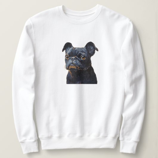 Niedlich Black Mops Dog Art Sweatshirt - Cosy Pet (Design vorne)