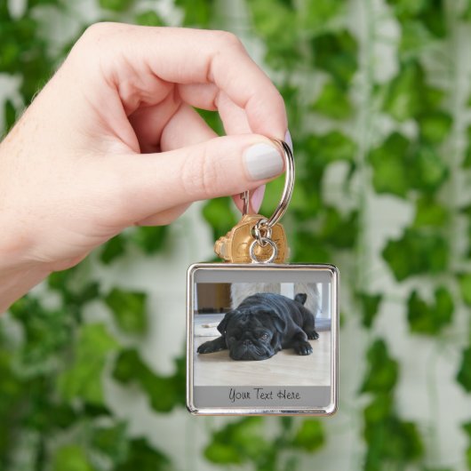 Niedlich Black Mops Puppy Schlüsselanhänger (Hand)