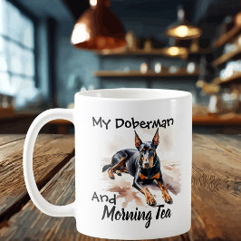 Niedlich Black On White ''Mein Doberman & Tee Kaffeetasse
