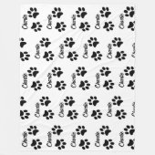 Niedlich Black Paw Pet Vorname Küche Fleecedecke (Vorderseite)