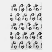 Niedlich Black Paw Pet Vorname Küche Geschirrtuch (Vertikal)